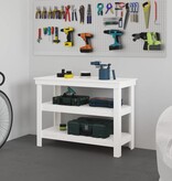 VidaXL Werkbank 110,5x50x80 cm massief grenenhout wit