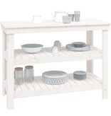 VidaXL Werkbank 110,5x50x80 cm massief grenenhout wit