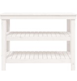 VidaXL Werkbank 110,5x50x80 cm massief grenenhout wit