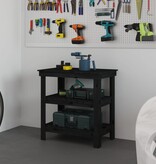 VidaXL Werkbank 78,5x50x80 cm massief grenenhout zwart