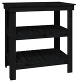 VidaXL Werkbank 78,5x50x80 cm massief grenenhout zwart