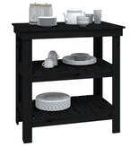 VidaXL Werkbank 78,5x50x80 cm massief grenenhout zwart