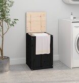 VidaXL Wasmand 44x44x66 cm massief grenenhout zwart
