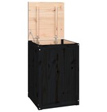 VidaXL Wasmand 44x44x66 cm massief grenenhout zwart