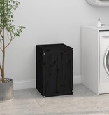 VidaXL Wasmand 44x44x66 cm massief grenenhout zwart