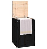 VidaXL Wasmand 44x44x66 cm massief grenenhout zwart