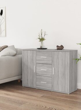 VidaXL Dressoir 91x29,5x65 cm bewerkt hout grijs sonoma eikenkleurig