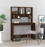 VidaXL Bureau met schappen 102x45x148 cm bewerkt hout bruineikenkleur