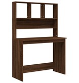 VidaXL Bureau met schappen 102x45x148 cm bewerkt hout bruineikenkleur