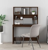 VidaXL Bureau met schappen 102x45x148 cm bewerkt hout bruineikenkleur