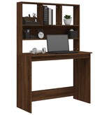 VidaXL Bureau met schappen 102x45x148 cm bewerkt hout bruineikenkleur