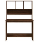 VidaXL Bureau met schappen 102x45x148 cm bewerkt hout bruineikenkleur
