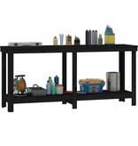 VidaXL werkbank 180x50x80 cm massief grenenhout zwart