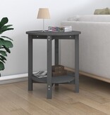 VidaXL Salontafel Ø 55x60 cm massief grenenhout grijs