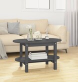 VidaXL Salontafel 80x45x45 cm massief grenenhout grijs
