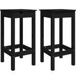 VidaXL Barstoelen 2 st 40x40x78 cm massief grenenhout zwart