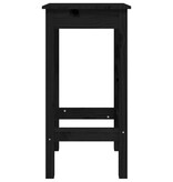 VidaXL Barstoelen 2 st 40x40x78 cm massief grenenhout zwart