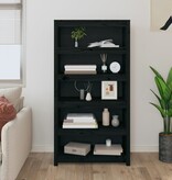 VidaXL Boekenkast 80x35x154 cm massief grenenhout zwart