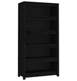 VidaXL Boekenkast 80x35x154 cm massief grenenhout zwart
