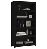 VidaXL Boekenkast 80x35x154 cm massief grenenhout zwart