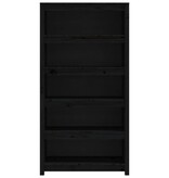 VidaXL Boekenkast 80x35x154 cm massief grenenhout zwart