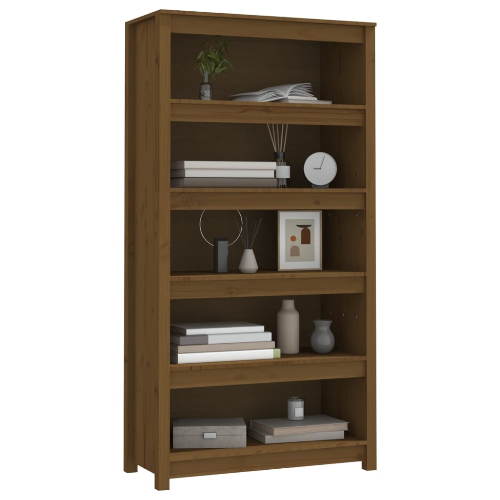 VidaXL Boekenkast 80x35x154 cm massief grenenhout honingbruin