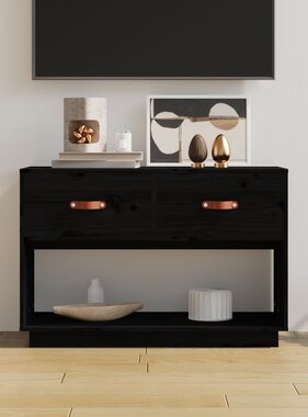 VidaXL Tv-meubel 90x40x60 cm massief grenenhout zwart