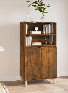 VidaXL Hoge kast 60x36x110 cm bewerkt hout gerookt eikenkleurig