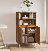 VidaXL Hoge kast 60x36x110 cm bewerkt hout gerookt eikenkleurig
