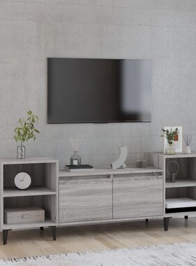 VidaXL Tv-meubel 160x35x55 cm bewerkt hout grijs sonoma eikenkleurig