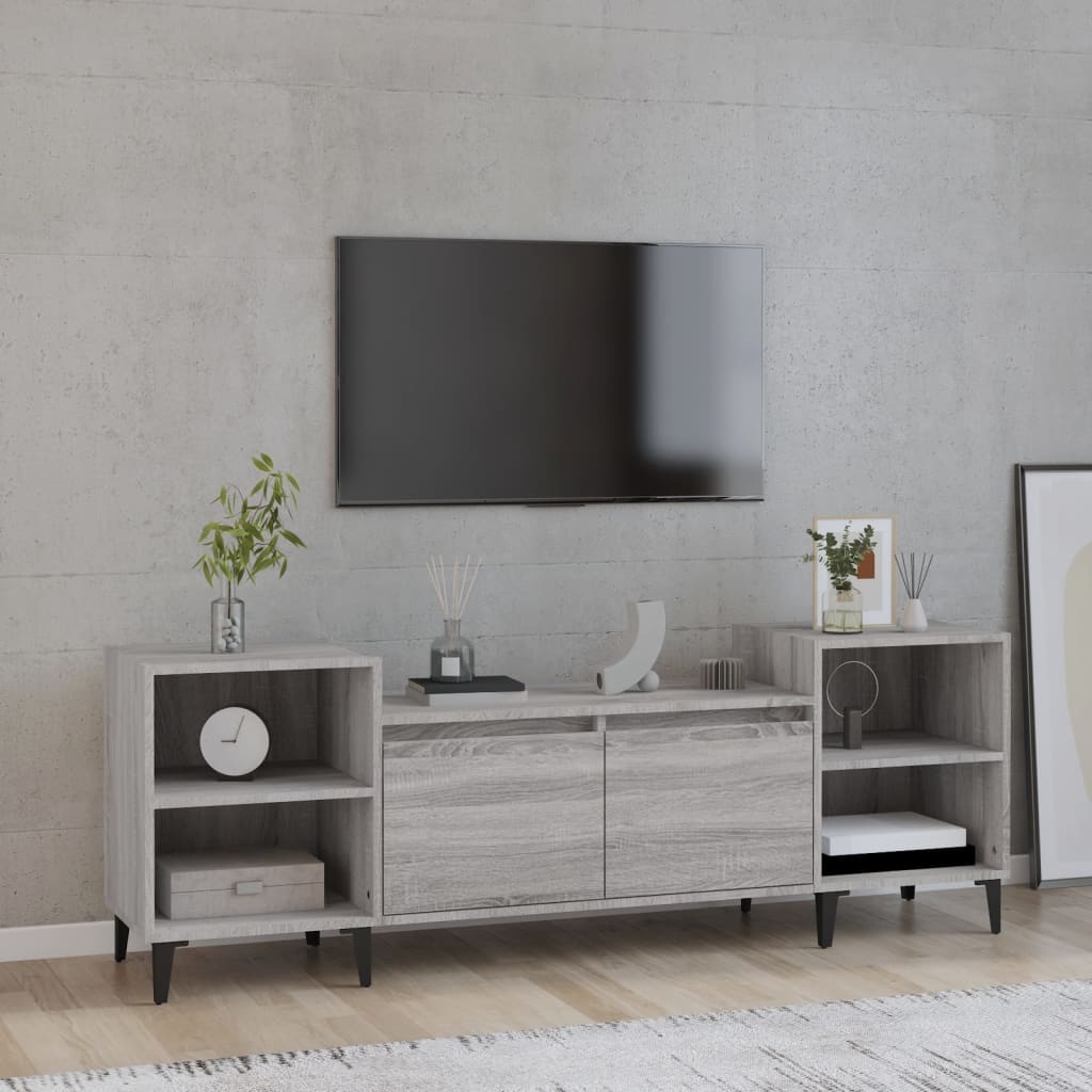 VidaXL Tv-meubel 160x35x55 cm bewerkt hout grijs sonoma eikenkleurig