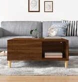 VidaXL Salontafel 80x80x36,5 cm bewerkt hout bruin eikenkleur
