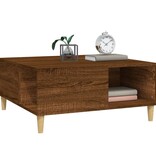 VidaXL Salontafel 80x80x36,5 cm bewerkt hout bruin eikenkleur