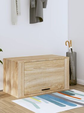 VidaXL Wandschoenenkast 70x35x38 cm bewerkt hout sonoma eiken