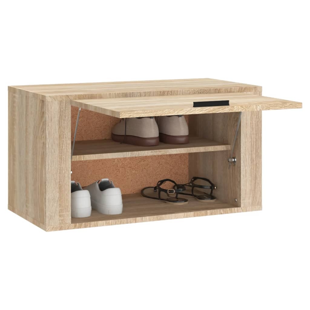 VidaXL Wandschoenenkast 70x35x38 cm bewerkt hout sonoma eiken