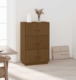 VidaXL Hoge kast 67x40x108,5 cm massief grenenhout honingbruin