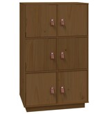 VidaXL Hoge kast 67x40x108,5 cm massief grenenhout honingbruin