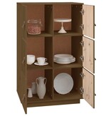 VidaXL Hoge kast 67x40x108,5 cm massief grenenhout honingbruin