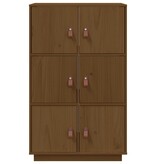 VidaXL Hoge kast 67x40x108,5 cm massief grenenhout honingbruin