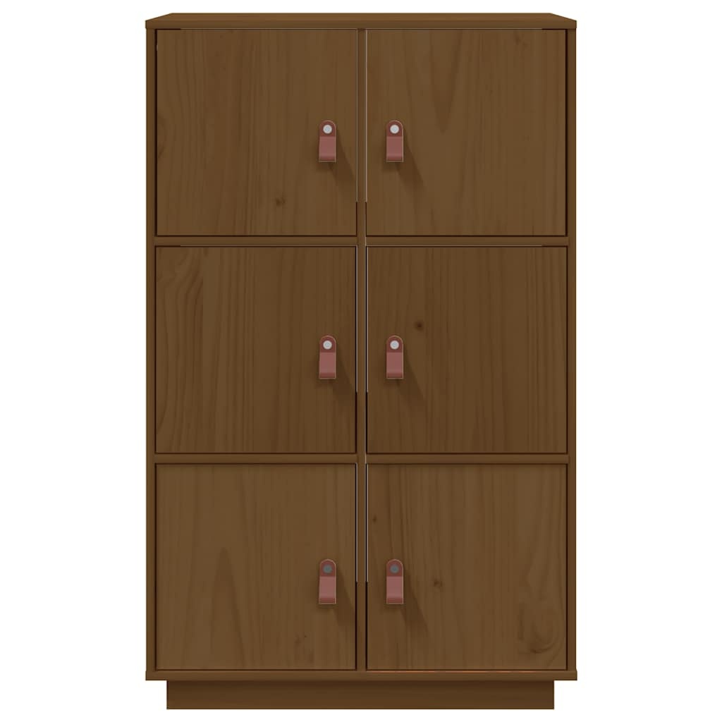 VidaXL Hoge kast 67x40x108,5 cm massief grenenhout honingbruin