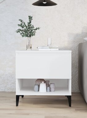 VidaXL Bijzettafel 50x46x50 cm bewerkt hout wit