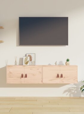 VidaXL Wandkasten 2 st 60x30x30 cm massief grenenhout