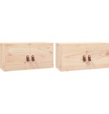 VidaXL Wandkasten 2 st 60x30x30 cm massief grenenhout