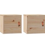 VidaXL Wandkasten 2 st 31,5x30x30 cm massief grenenhout
