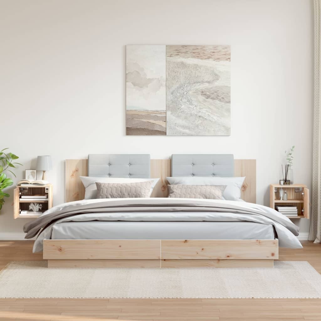 VidaXL Wandkasten 2 st 31,5x30x30 cm massief grenenhout