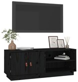 VidaXL Tv-meubel 105x34x40 cm massief grenenhout zwart
