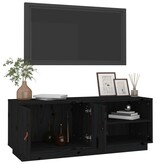 VidaXL Tv-meubel 105x34x40 cm massief grenenhout zwart