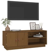 VidaXL Tv-meubel 105x34x40 cm massief grenenhout honingbruin