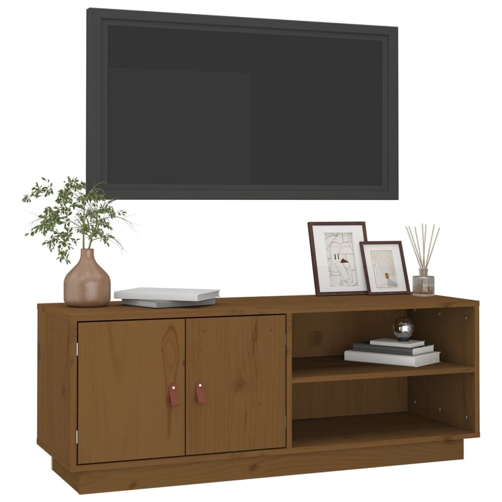 VidaXL Tv-meubel 105x34x40 cm massief grenenhout honingbruin