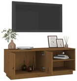 VidaXL Tv-meubel 105x34x40 cm massief grenenhout honingbruin